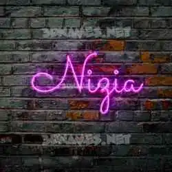 nizia in Pink Neon style - 3D name wallpaper