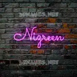 nizreen in Pink Neon style - 3D name wallpaper