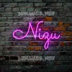 nizu in Pink Neon style - 3D name wallpaper