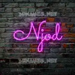 njod in Pink Neon style - 3D name wallpaper