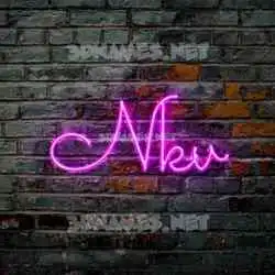 nkv in Pink Neon style - 3D name wallpaper