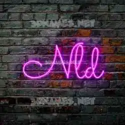 nld in Pink Neon style - 3D name wallpaper