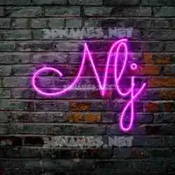 nlj in Pink Neon style - 3D name wallpaper