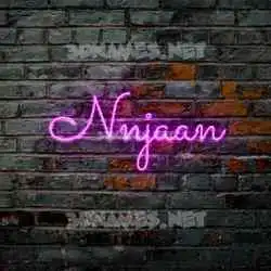 nnjaan in Pink Neon style - 3D name wallpaper