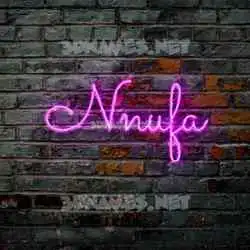 nnufa in Pink Neon style - 3D name wallpaper