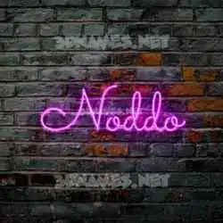 noddo in Pink Neon style - 3D name wallpaper
