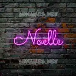 noelle in Pink Neon style - 3D name wallpaper