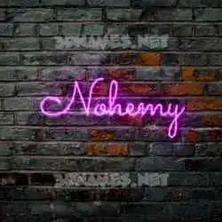 nohemy in Pink Neon style - 3D name wallpaper
