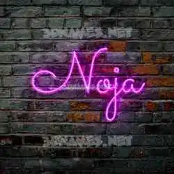 noja in Pink Neon style - 3D name wallpaper