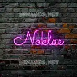 noklae in Pink Neon style - 3D name wallpaper