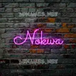 nokwa in Pink Neon style - 3D name wallpaper