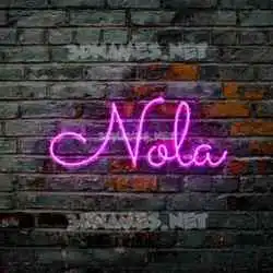 nola in Pink Neon style - 3D name wallpaper