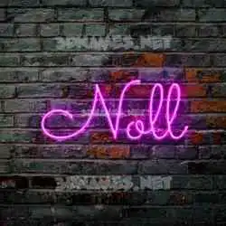 noll in Pink Neon style - 3D name wallpaper