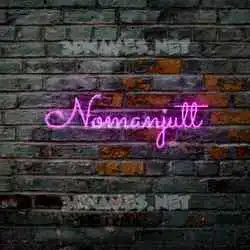 nomanjutt in Pink Neon style - 3D name wallpaper