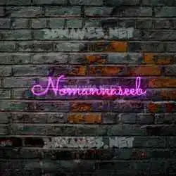 nomannaseeb in Pink Neon style - 3D name wallpaper