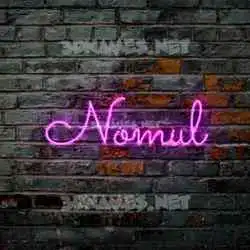 nomul in Pink Neon style - 3D name wallpaper