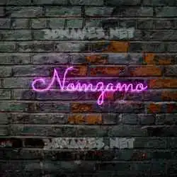 nomzamo in Pink Neon style - 3D name wallpaper