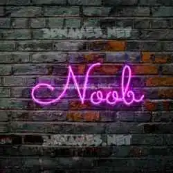 noob in Pink Neon style - 3D name wallpaper