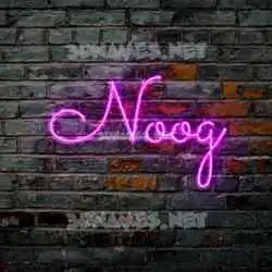 noog in Pink Neon style - 3D name wallpaper
