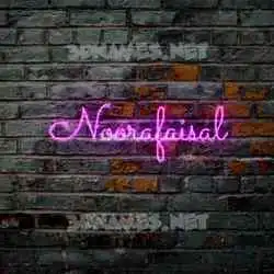 noorafaisal in Pink Neon style - 3D name wallpaper