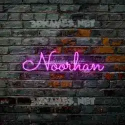 noorhan in Pink Neon style - 3D name wallpaper