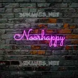 noorhappy in Pink Neon style - 3D name wallpaper