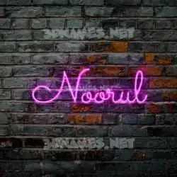 noorul in Pink Neon style - 3D name wallpaper