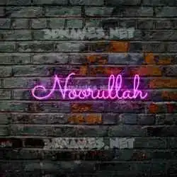 noorullah in Pink Neon style - 3D name wallpaper
