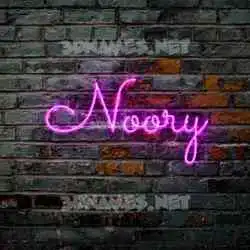noory in Pink Neon style - 3D name wallpaper