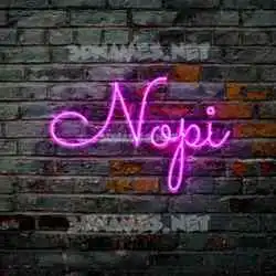nopi in Pink Neon style - 3D name wallpaper
