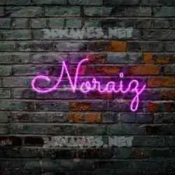 noraiz in Pink Neon style - 3D name wallpaper