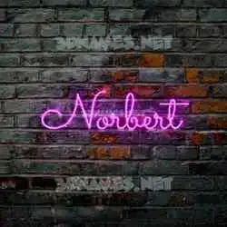 norbert in Pink Neon style - 3D name wallpaper