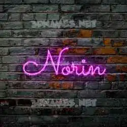 norin in Pink Neon style - 3D name wallpaper