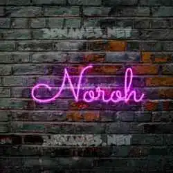 noroh in Pink Neon style - 3D name wallpaper