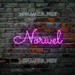 norwel in Pink Neon style - 3D name wallpaper
