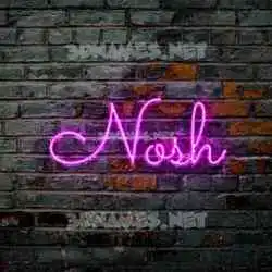 nosh in Pink Neon style - 3D name wallpaper