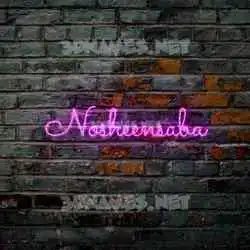 nosheensaba in Pink Neon style - 3D name wallpaper