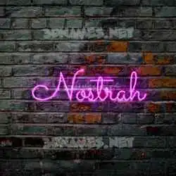 nostrah in Pink Neon style - 3D name wallpaper