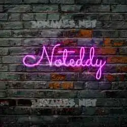 noteddy in Pink Neon style - 3D name wallpaper