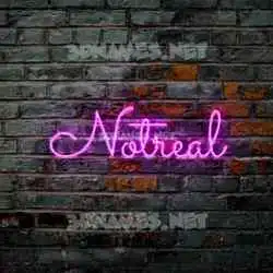 notreal in Pink Neon style - 3D name wallpaper
