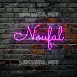 noufal in Pink Neon style - 3D name wallpaper