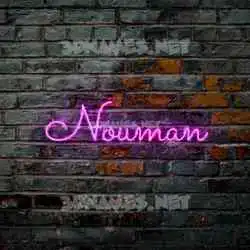 nouman in Pink Neon style - 3D name wallpaper