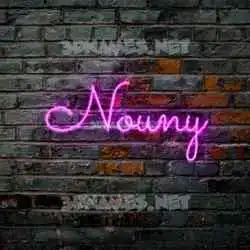 nouny in Pink Neon style - 3D name wallpaper