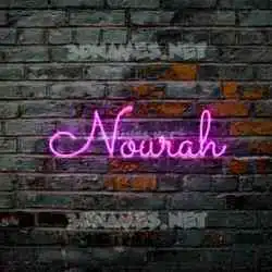 nourah in Pink Neon style - 3D name wallpaper