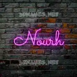 nourh in Pink Neon style - 3D name wallpaper