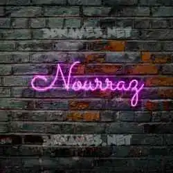 nourraz in Pink Neon style - 3D name wallpaper