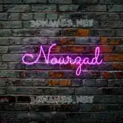 nourzad in Pink Neon style - 3D name wallpaper
