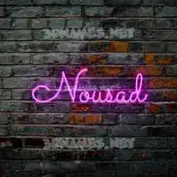 nousad in Pink Neon style - 3D name wallpaper