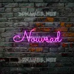 nouvsad in Pink Neon style - 3D name wallpaper