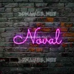 noval in Pink Neon style - 3D name wallpaper